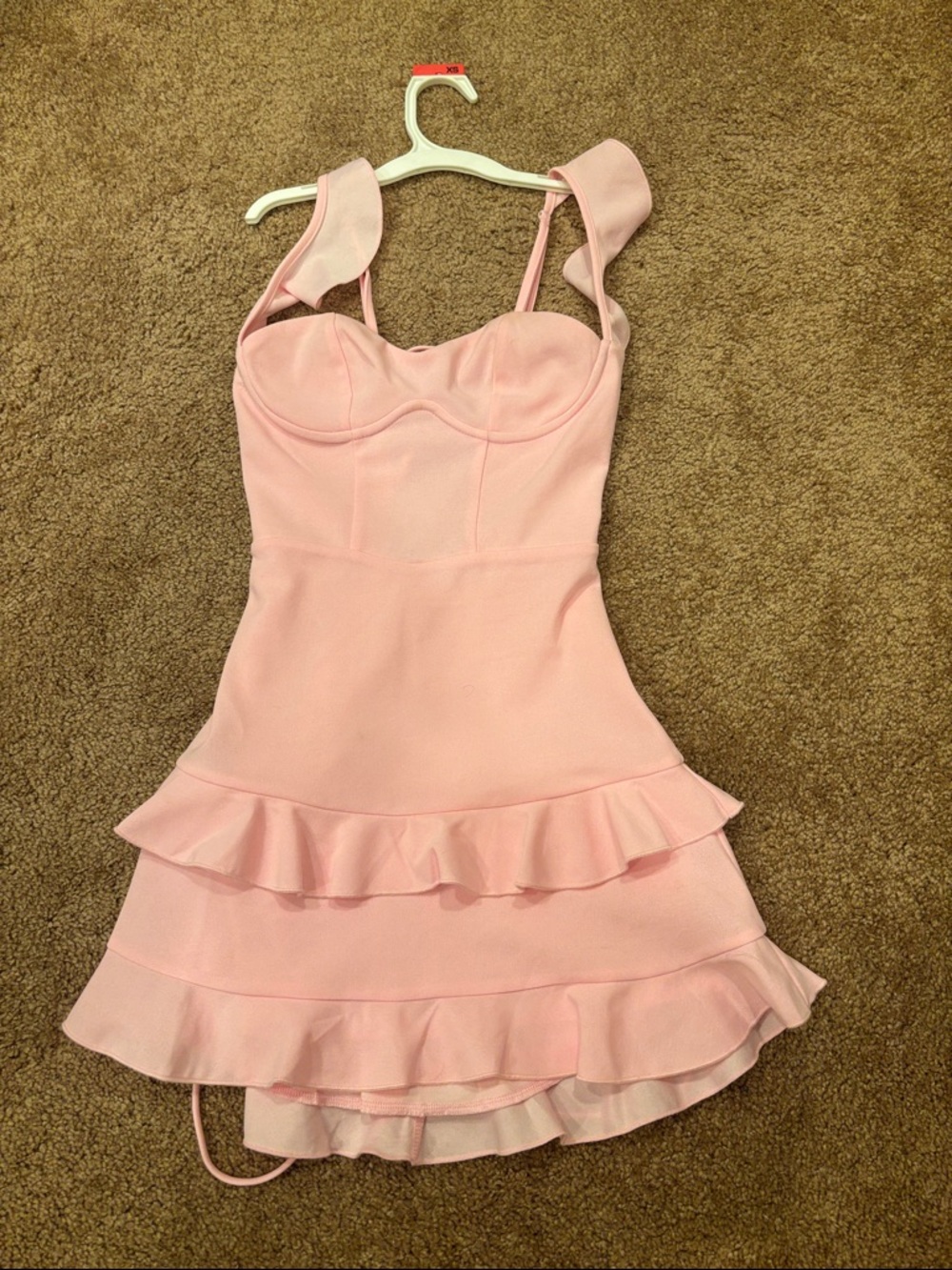 Lucy in the Sky Light Pink Ruffle-Trim Mini Dress - Picture 3 of 3